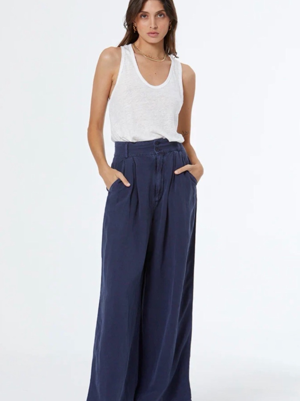 Young Fabulous & Broke Navy Wide Leg Pants